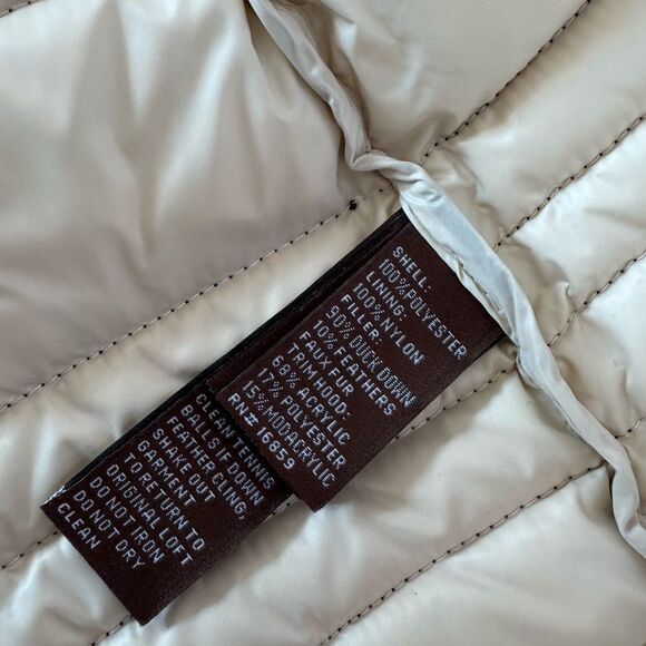 J.McLaughlin Womens Lightweight Duck Down Filled Puffer Jacket Multicolor Stripe - Picture 5 of 6